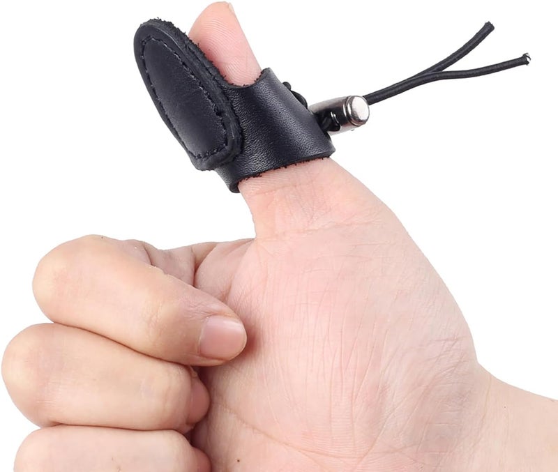 SP.G Leather Archery Thumb Ring - Double Layer Archery Thumb Draw Ring Archery Thumb Glove Traditional Bow Thumb Ring Shooting Thumb Protector for Mongolian Recurve Archery Ring - Image 1